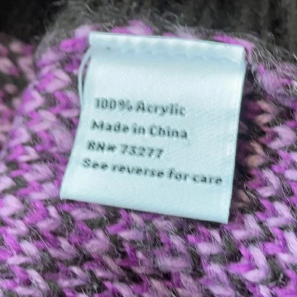 Nine West Purple Plaid Mock Neck Fuzzy Sweater - Picture 4 of 5